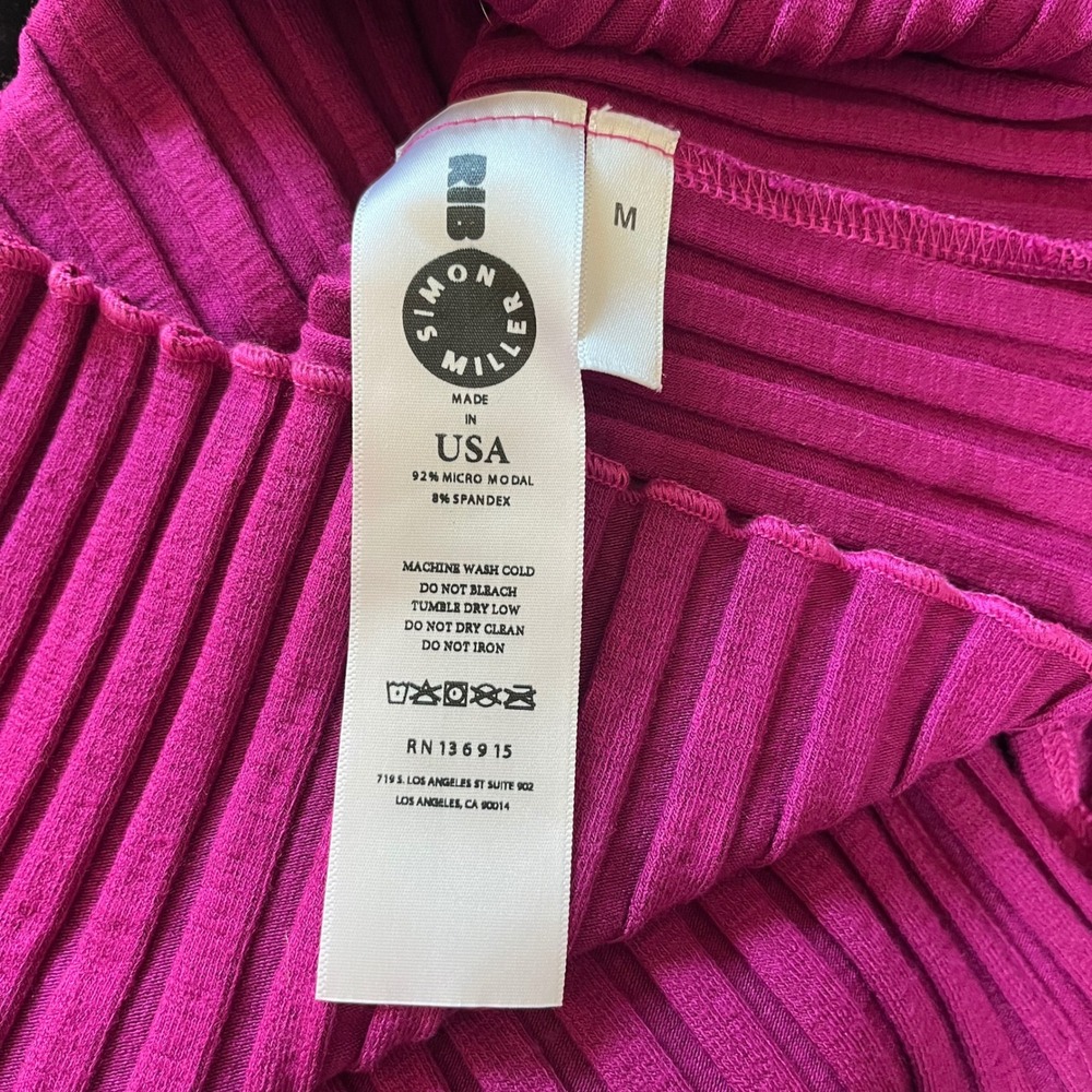 Simon Miller Rib Knit Maxi Dress Womens Medium Magenta Pink Scoop Neck Tank - Picture 6 of 6